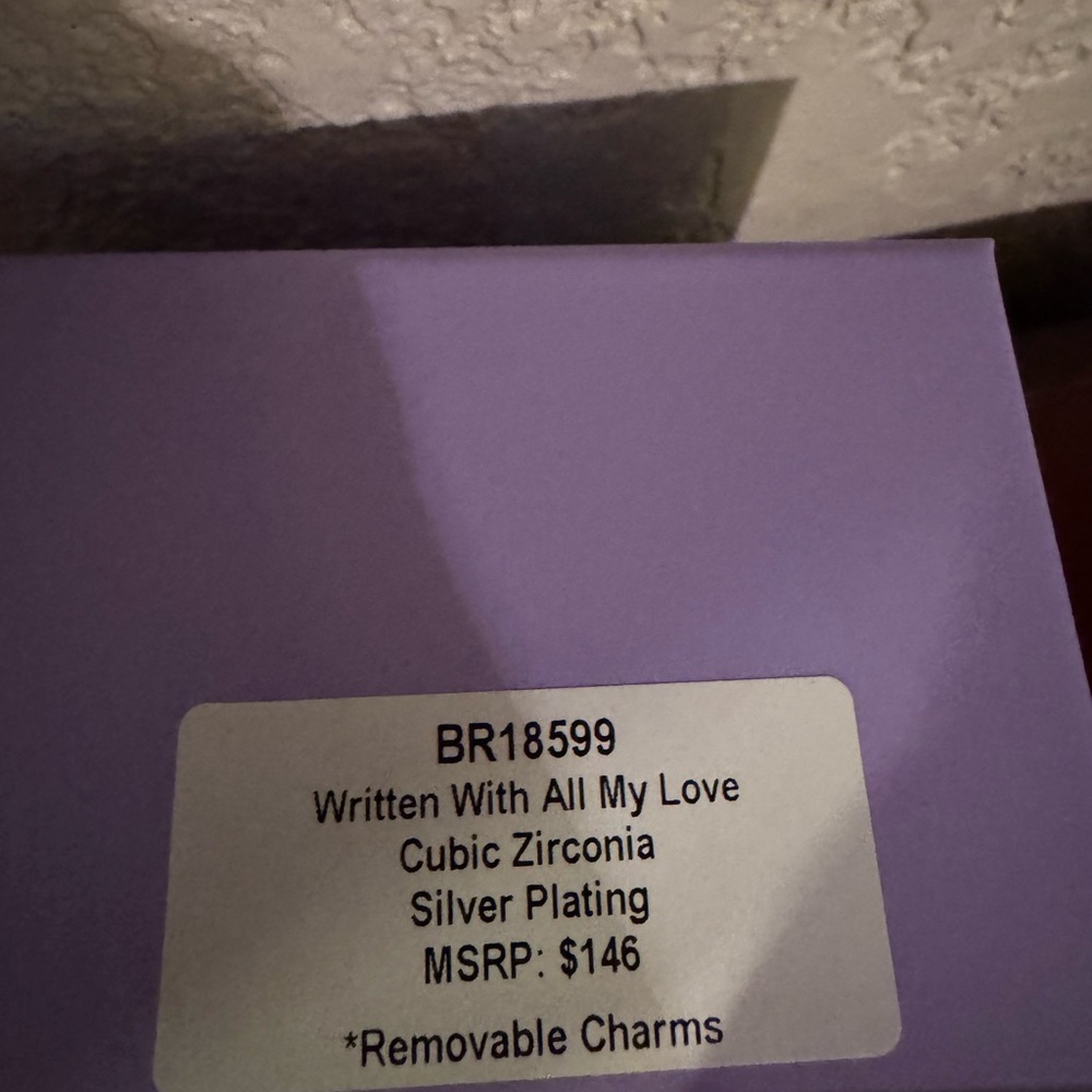 NWT Bomb Party Written with all my love Charmelier Silver Charm Bracelet - Picture 4 of 5